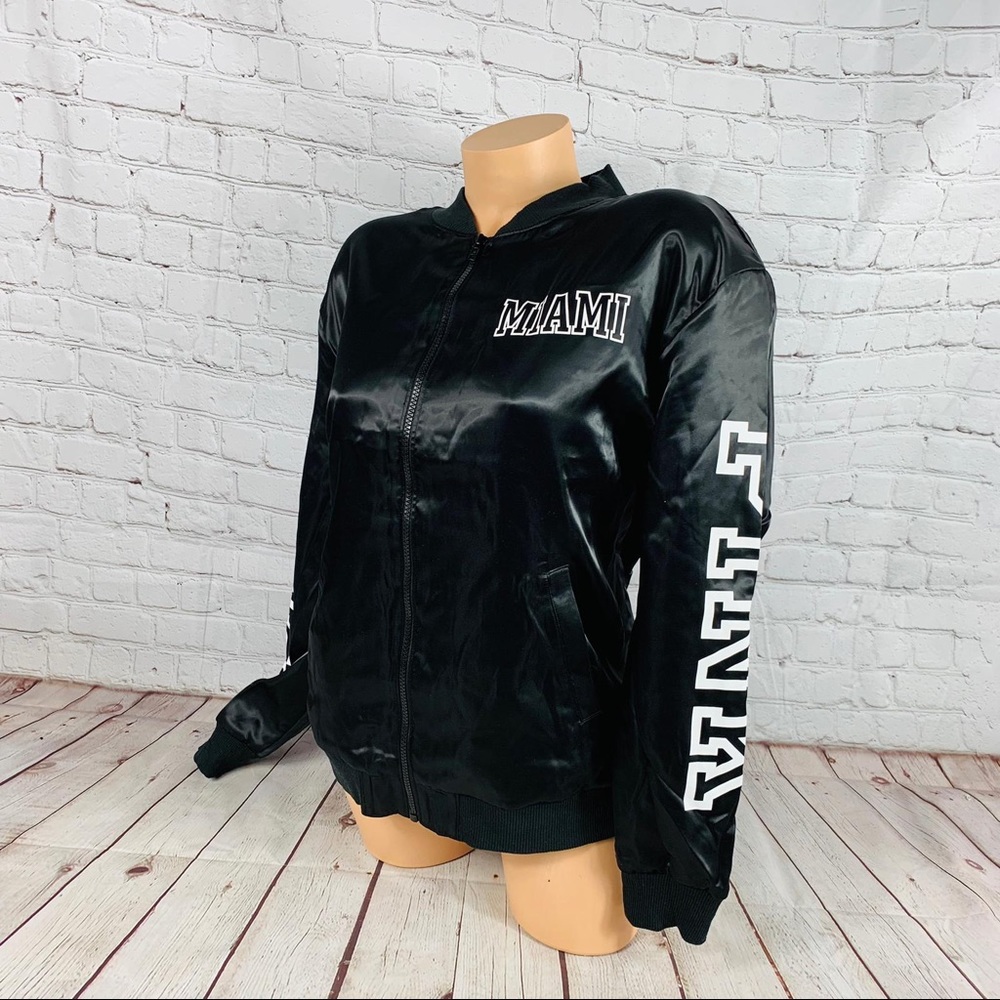 VS PINK MIAMI Full Zip collared bomber Jacket - Picture 3 of 8